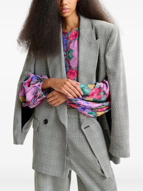 Essentiel Antwerp plaid double-breasted blazer - Grey