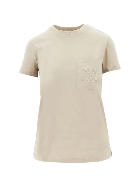 Max Mara pocket embroidered T-shirt - Neutrals - zdjęcie produktu nr 1