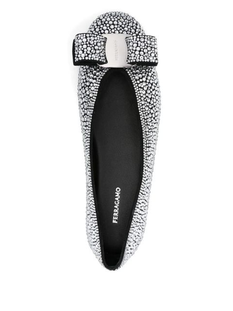 Ferragamo crystal-embellished ballet flat - Black