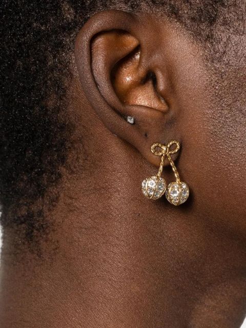 Valentino Garavani Cherryfic crystal-embellished earrings - Gold