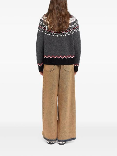 Alanui Sweet Winter fair-isle cardigan - Grey