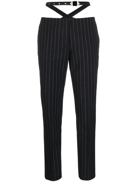 The Attico cut-out pinstriped tailored trousers - Blue - zdjęcie produktu nr 1