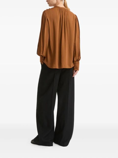 Yves Salomon button-embellishment blouse - Brown - zdjęcie produktu nr 2