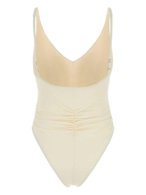 Magda Butrym floral-appliqué swimsuit - Neutrals