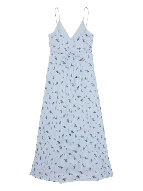 GANNI floral-print wrap dress - Blue - zdjęcie produktu nr 2