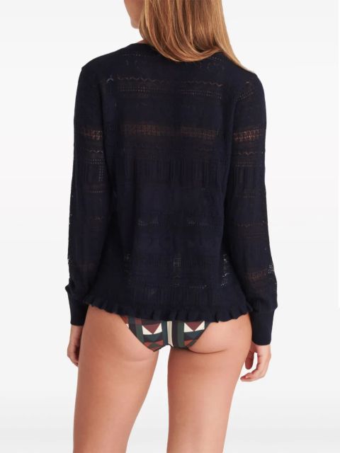 ERES Josette pointelle-knit cashmere cardigan - Blue