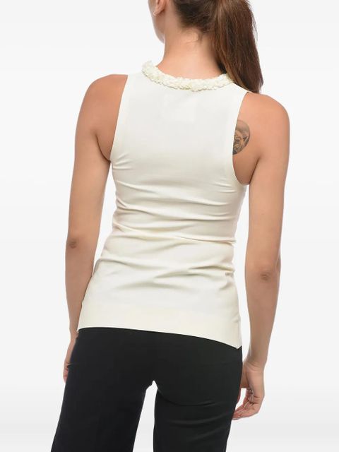 Jil Sander embellished-neckline tank top - White