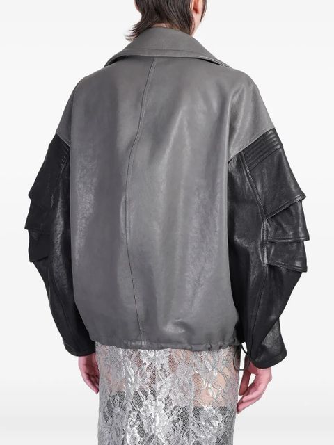 The Attico leather biker jacket - Black