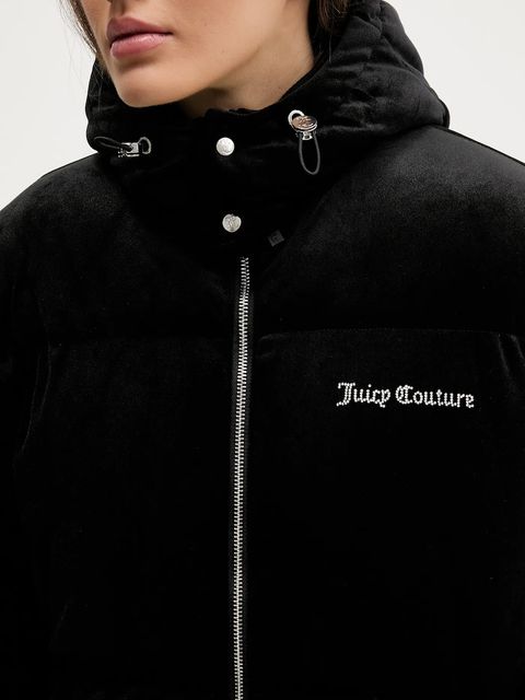 Juicy Couture kurtka welurowa kolor czarny zimowa JCOIJ225552