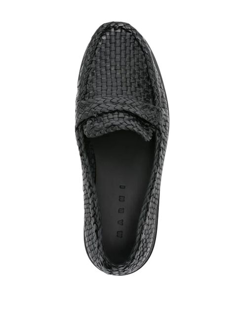 Marni Bambi woven leather loafers - Black