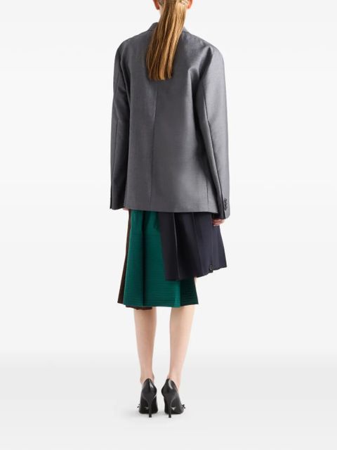 Prada single-breasted kid-mohair jacket - Grey