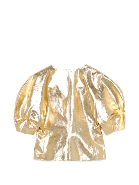 Gabriela Hearst Waverly puff-sleeve top - Gold - zdjęcie produktu nr 2