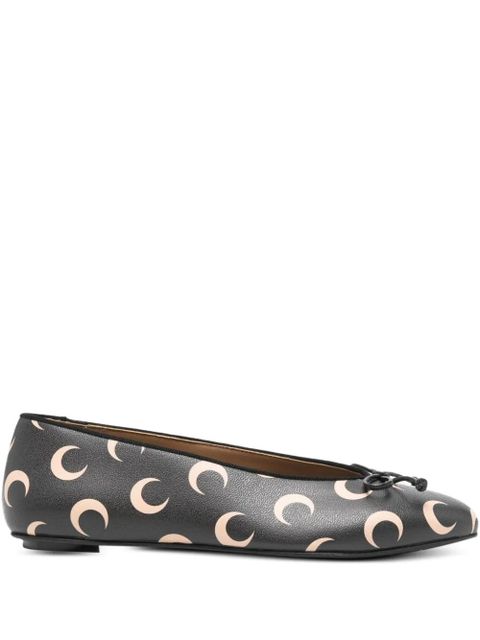 Marine Serre crescent-moon print ballet flats - Black - zdjęcie produktu nr 1