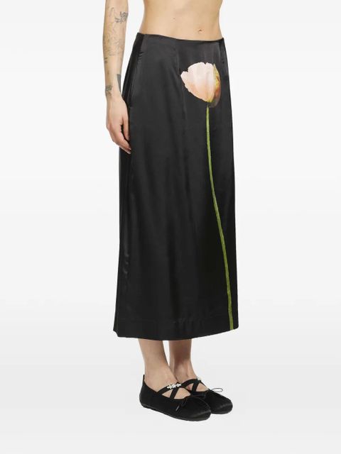 Simone Rocha poppy-motif pencil skirt - Black - zdjęcie produktu nr 2