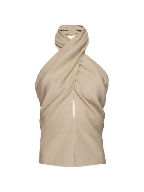 Magda Butrym crossover halter-neck top - Neutrals - zdjęcie produktu nr 1