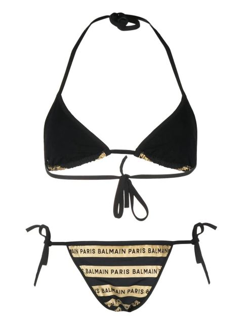 Balmain logo-stripe-print bikini - Black - zdjęcie produktu nr 2