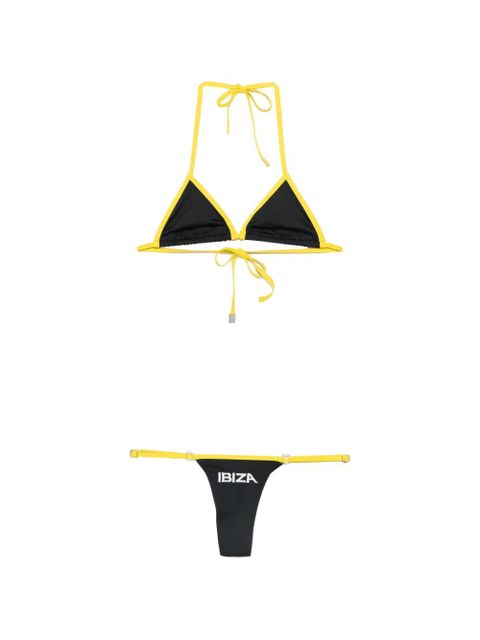 The Attico logo-print triangle-cup bikini - Black - zdjęcie produktu nr 1
