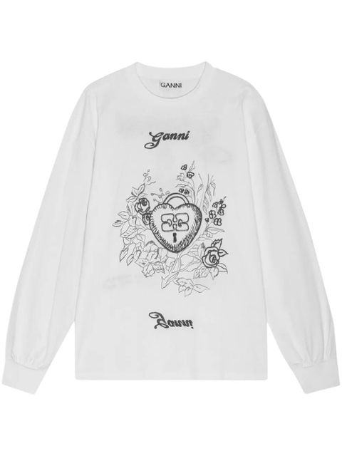 GANNI graphic-print sweatshirt - White - zdjęcie produktu nr 1