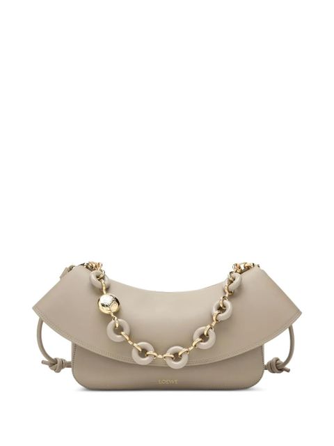 LOEWE medium Ola chain-embellished flap shoulder bag - Neutrals - zdjęcie produktu nr 1