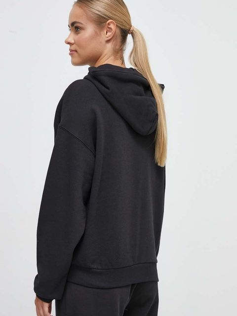Reebok Classic bluza bawełniana ARCHIVE ESSENTIALS damska kolor czarny z kapturem z aplikacją 100036304
