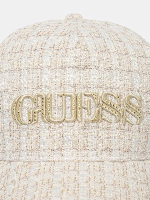 Guess czapka z daszkiem ELSA kolor beżowy wzorzysta W5RZ04 WGW82