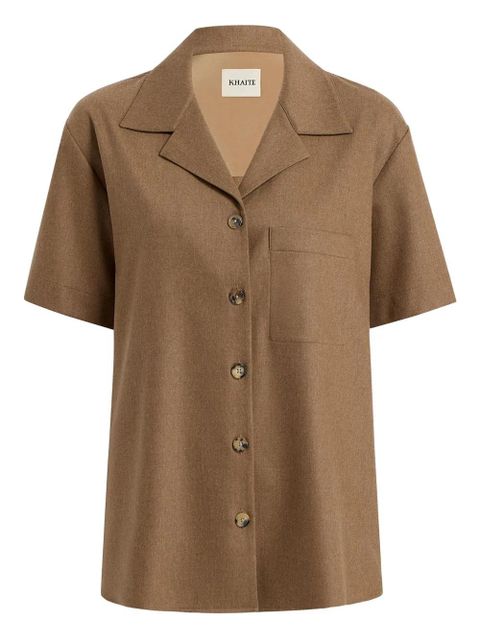 KHAITE short-sleeve pocket shirt - Brown - zdjęcie produktu nr 1