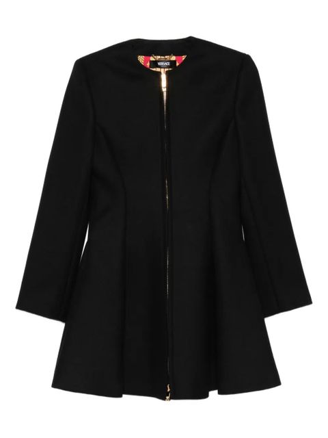 Versace zip-front flared coat - Black - zdjęcie produktu nr 1