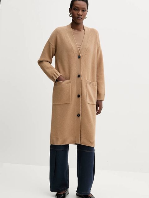 Weekend Max Mara kardigan wełniany GODEZIA damski kolor beżowy lekki 2525346042600 - zdjęcie produktu nr 1