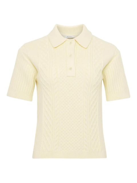 JW Anderson cable-knit polo top - Neutrals - zdjęcie produktu nr 1