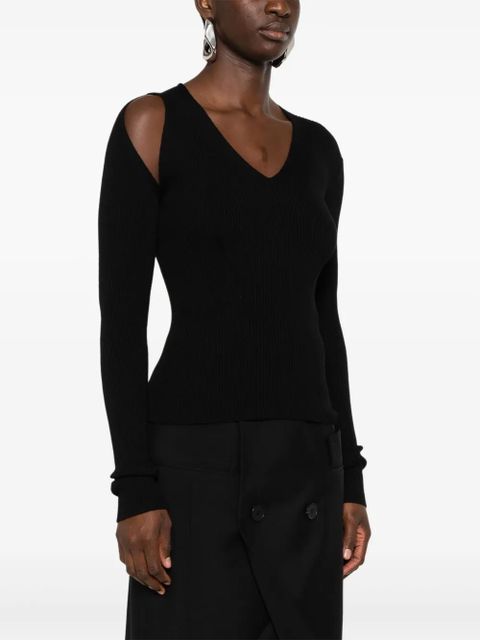 Alexander McQueen cut out-detail sweater - Black
