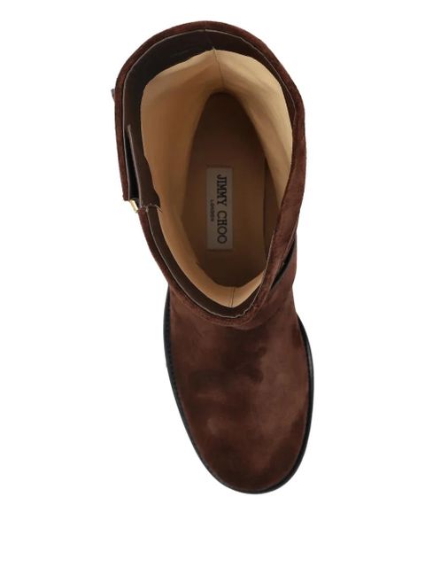 Jimmy Choo buckle mid biker boots - Brown