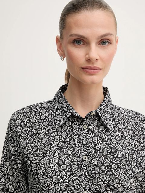 United Colors of Benetton koszula damska kolor biały regular z kołnierzykiem klasycznym 5Q6SDQ0AY