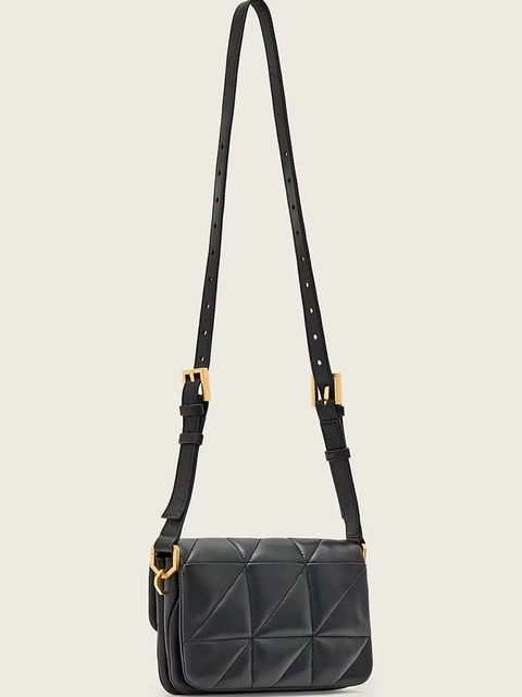 AllSaints torebka skórzana JUPITER kolor czarny W211XD