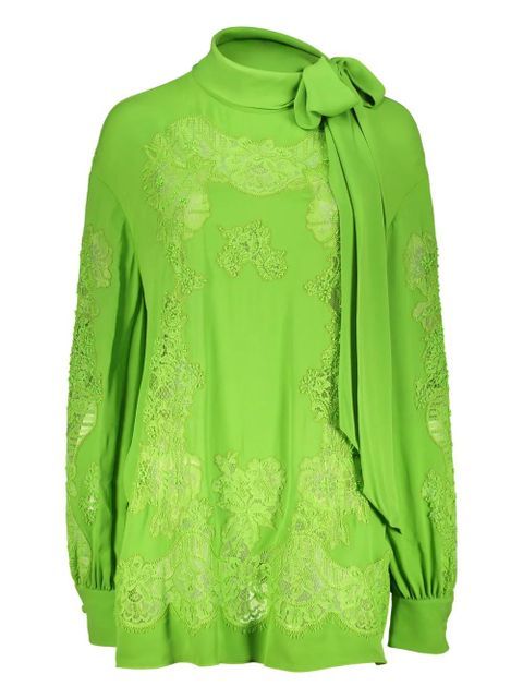 Valentino Garavani pussy-bow blouse - Green - zdjęcie produktu nr 1
