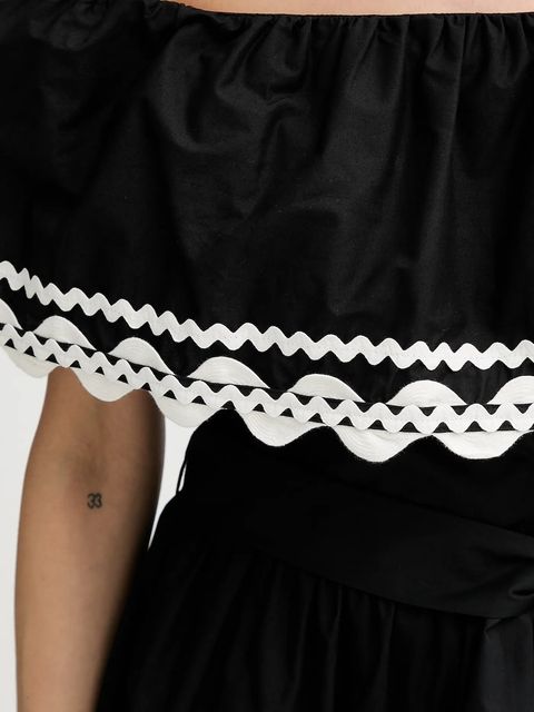 Morgan sukienka bawełniana kolor czarny mini rozkloszowana RCAPRI