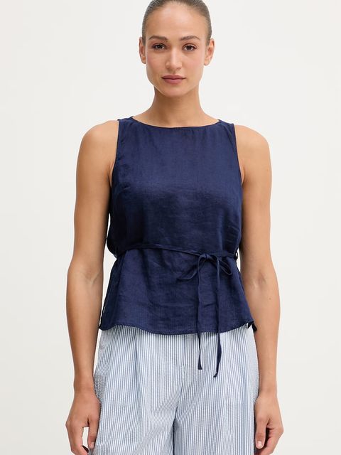 United Colors of Benetton top damski lniany - zdjęcie produktu nr 1