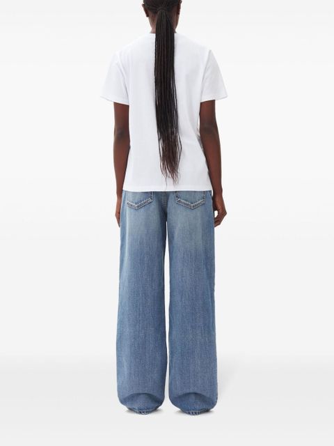 GANNI logo-print graphic t-shirt - White