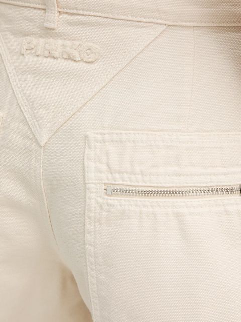 Pinko szorty bawełniane damskie kolor beżowy gładkie high waist 105245 A2M8