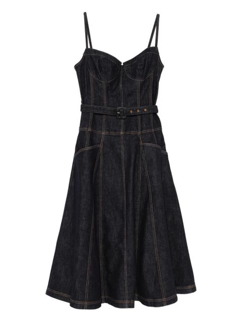 Self-Portrait belted panelled dress - Blue - zdjęcie produktu nr 1