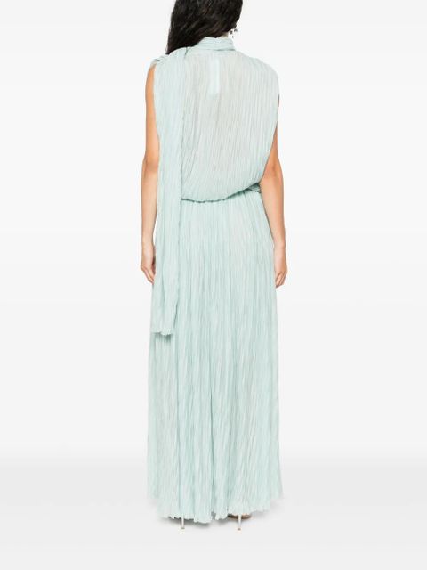 Blumarine pleated asymmetric midi dress - Green
