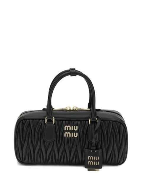 Miu Miu Matelassé leather arcadie handbag - Black - zdjęcie produktu nr 1