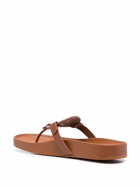 Tory Burch logo-patch sandals - Brown