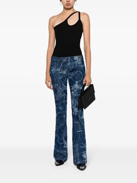 Off-White graphic-print flared jeans - Blue - zdjęcie produktu nr 2