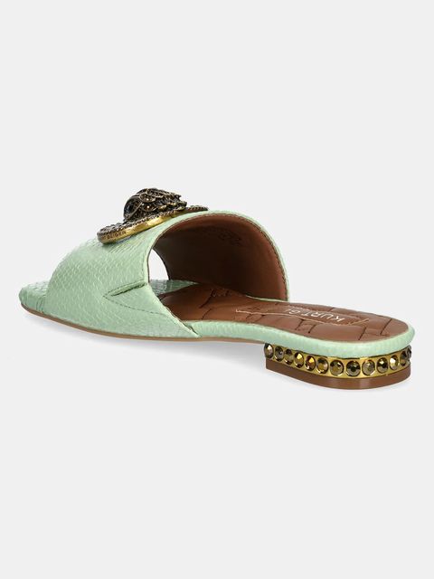 Kurt Geiger London klapki skórzane Chelsea Flat Sandal damskie kolor zielony 3416273719 - zdjęcie produktu nr 2