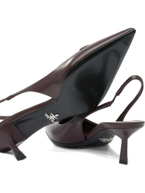 Prada slingback leather pumps - Brown