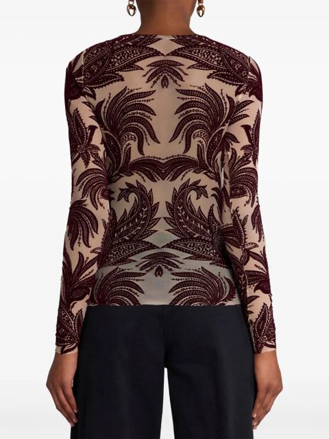 ETRO flocked tulle top - Red - zdjęcie produktu nr 2