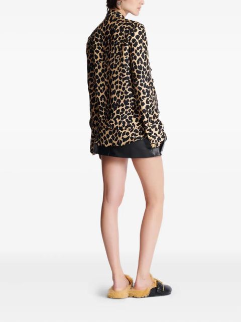Balmain ruffled leopard-print shirt - Neutrals