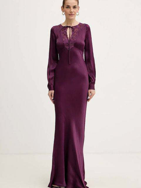 Twinset sukienka kolor fioletowy maxi dopasowana 252TT2244 - zdjęcie produktu nr 1