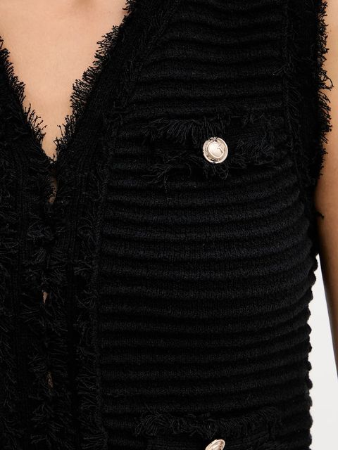 Guess kamizelka MALINA kolor czarny jednorzędowa W5YR58 Z0201