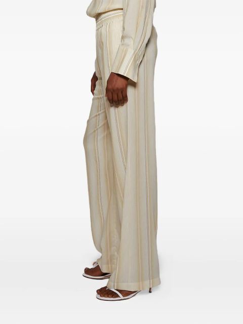 Victoria Beckham striped elastic-waist trousers - Neutrals